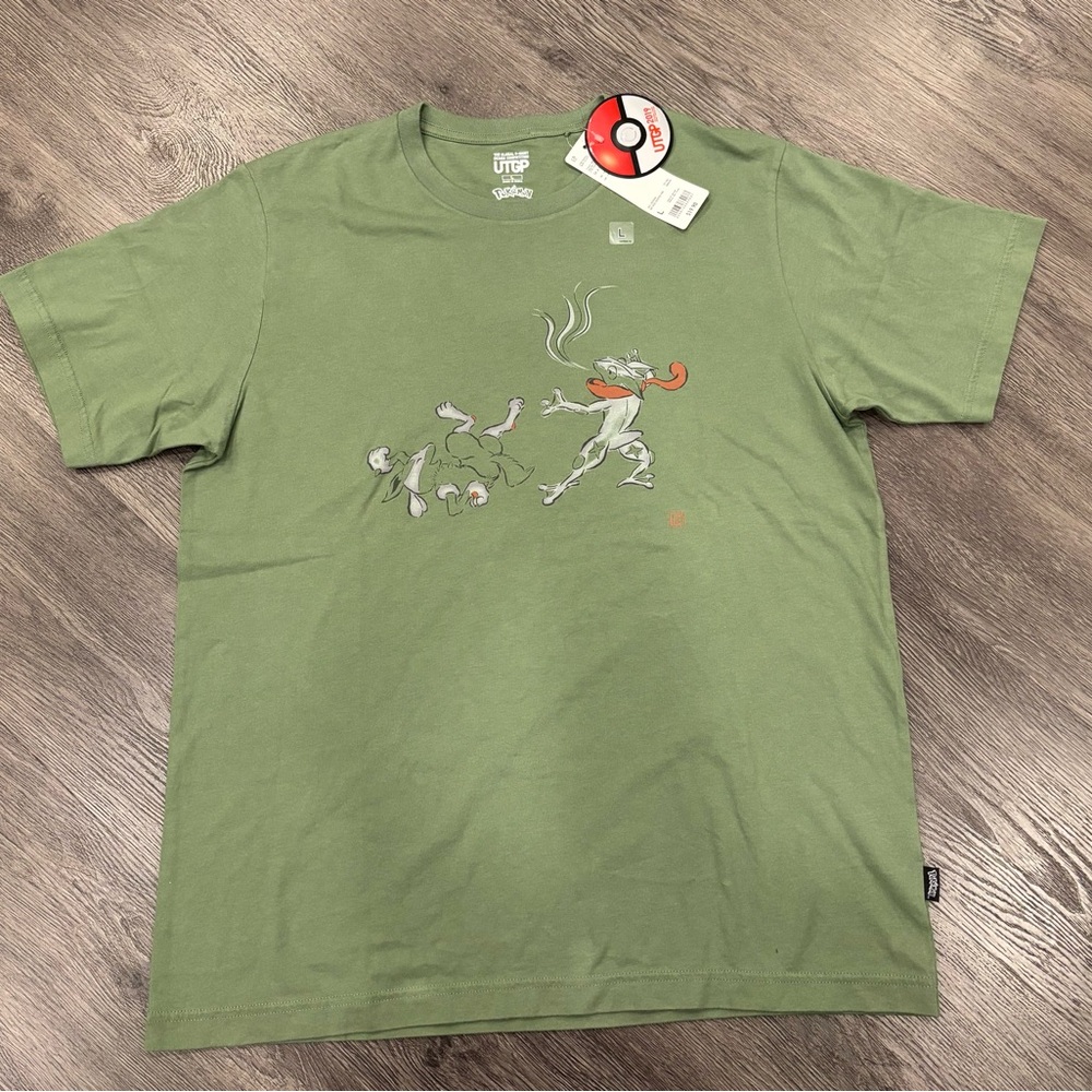 RARE Pokemon UTGP Uniqlo 2019 T-Shirt Design Competition Shirt Mens Large Green
